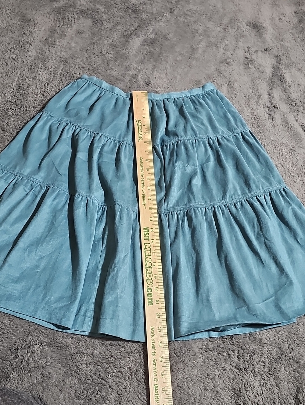 Fringe Vest Three Button Cinched Waist With Tiered Skirt Blue Green Size S - Picture 8 of 10